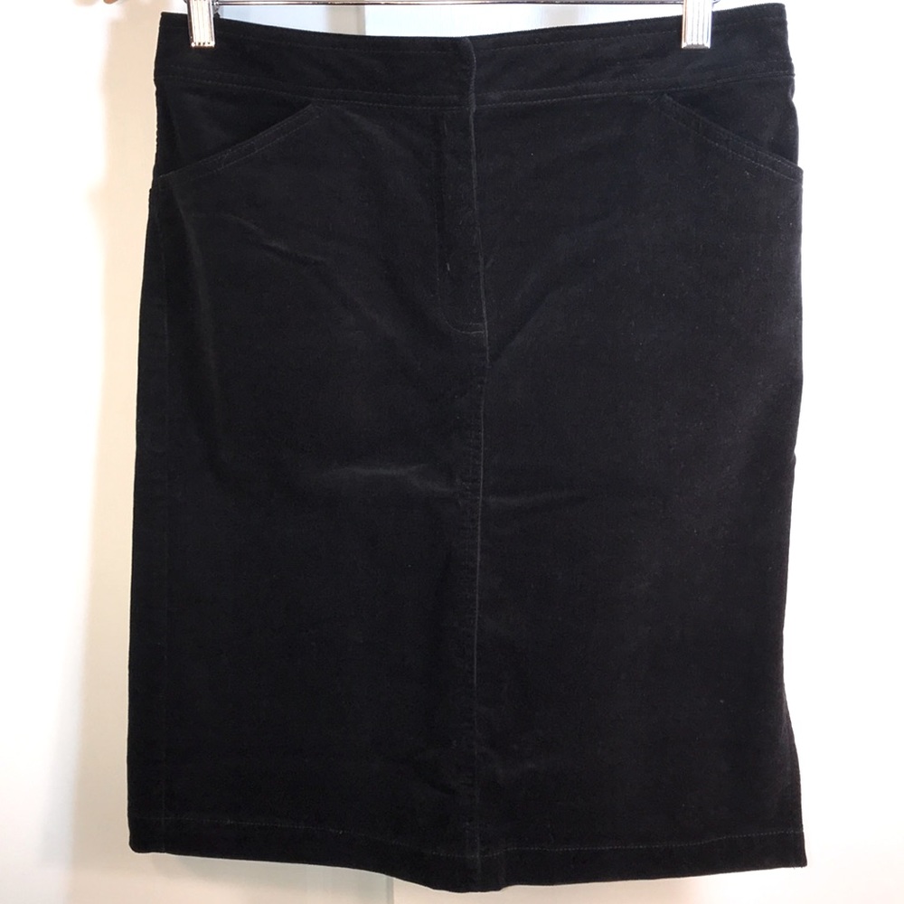 J.Crew Black Micro Corduroy Pencil Skirt Side Slit